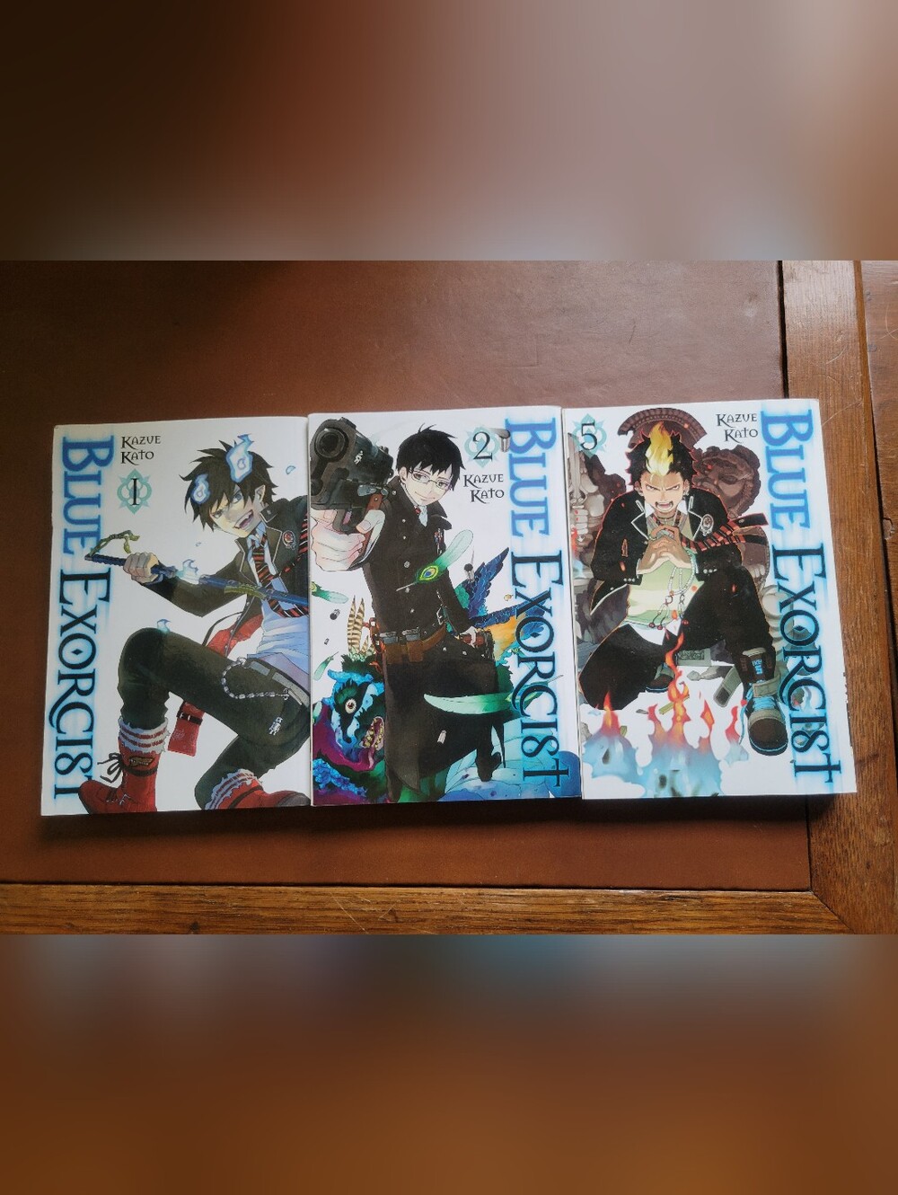 Manga Blue Exorcist Volumes with Blue and White Covers